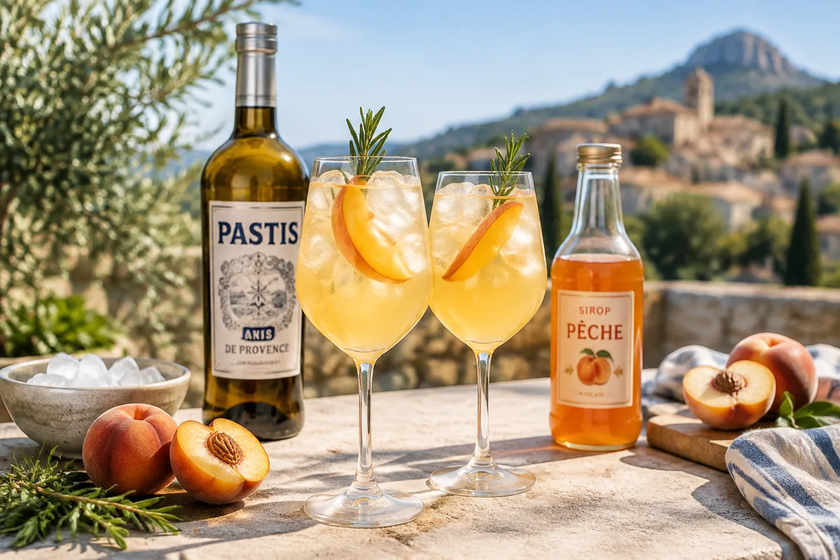 Quel cocktail provençal préparer avec du pastis et du sirop de pêche ?